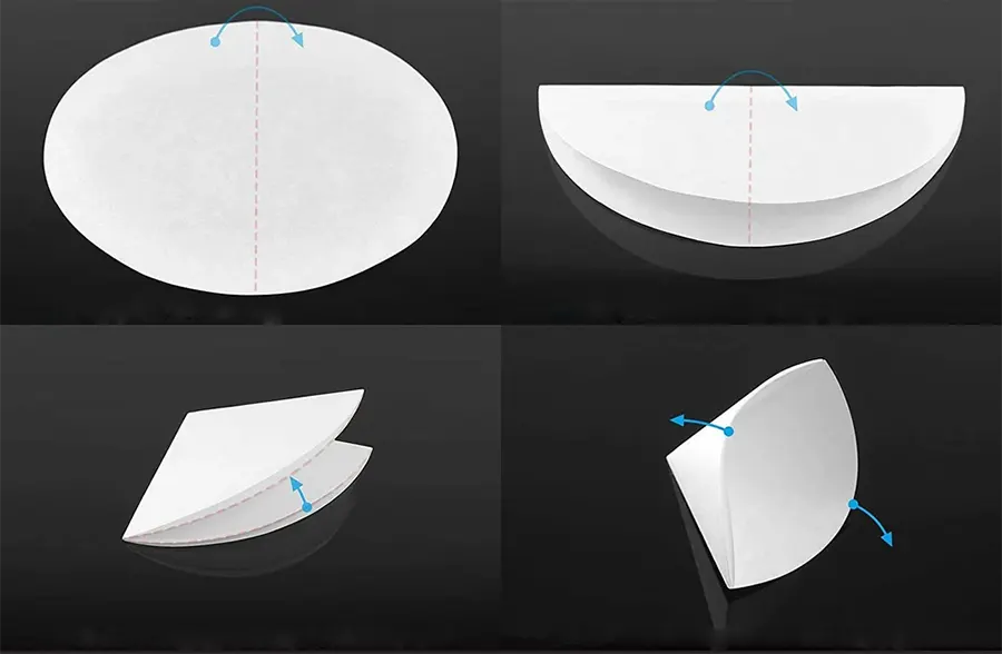تا کردن کاغذ صافی به روش ربع فولد